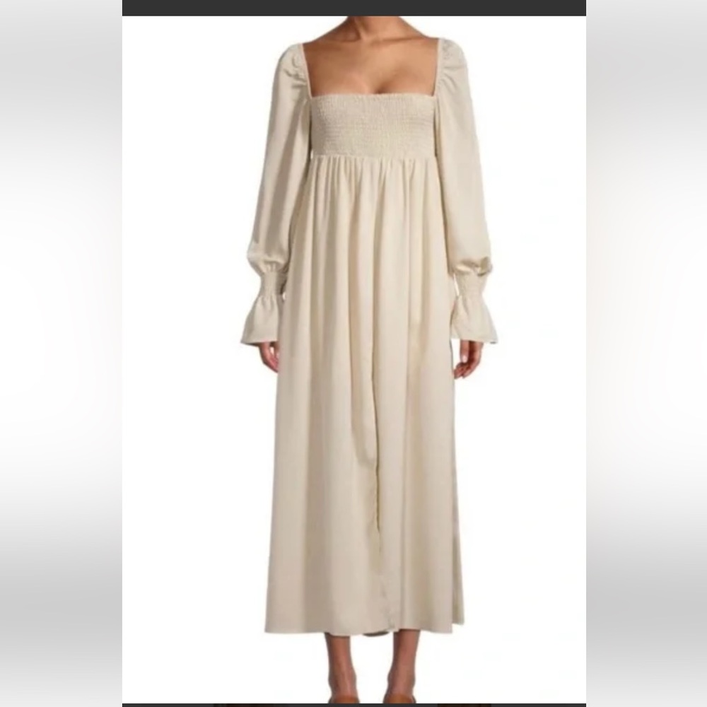 10. LG Weworewhat Revolve Peasant maxi dress Ivory/beige 20 ptp.